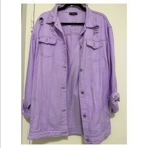 Shein distressed, oversized, denim jacket